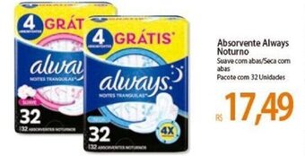 Atacadão Absorvente Always Noturno 32 unidades oferta