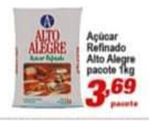 Ricoy Supermercados Acucar Refinado Alto Alegre pacote 1kg oferta
