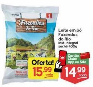 Supermercados Princesa Leite em pó fazenda do rio 400g oferta