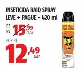 Inseticida raid spray leve + pague - 420 ml