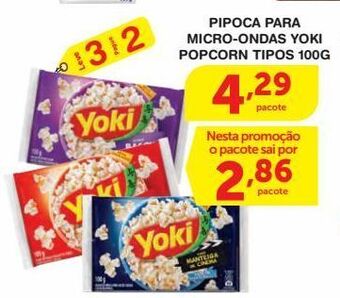 Roldão Pipoca para micro-ondas yoki 100g oferta