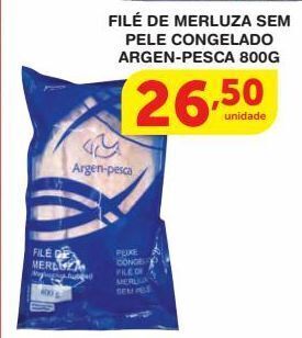Roldão Filé de merluza sem pele argen pesca 800g oferta