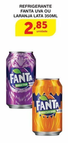 Roldão Refrigerante fanta uva ou laranja 350ml oferta