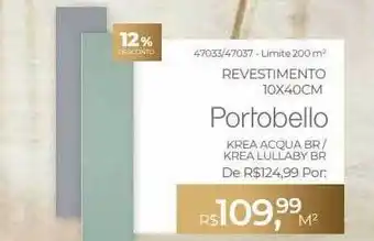 ABC da Construção Revestimento 10x40cm portobello 12% desconto oferta