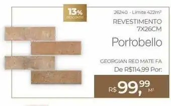 ABC da Construção Revestimento 7x26cm portobello 13% desconto oferta