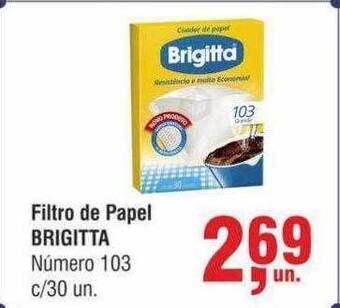 Higa Atacado Filtro de papel brigitta número 103c 30 un. oferta