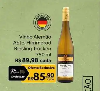 Verdemar Supermercado Vinho alemão abtei himmerod riesling trocken oferta