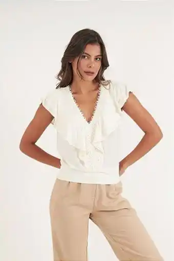 Opção Jeans Malha rafina offwhite oferta