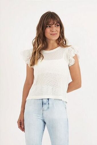 Opção Jeans Malha spings branco oferta