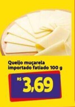 Extra Supermercado Queijo Muçarela importada fatiado 100g oferta