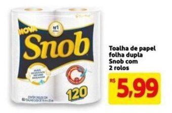 Toalha de papel folha dupla snob com 2 rolos
