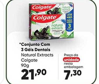 Zaffari Conjunto com 3 géis dentais natural extracts colgate oferta