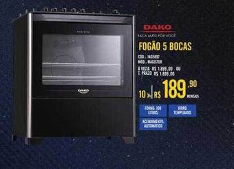 Zema Fogão 5 bocas dako oferta