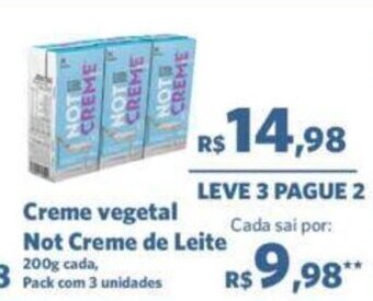 Sam's Club Creme vegetal Not Creme de Leite 200g oferta