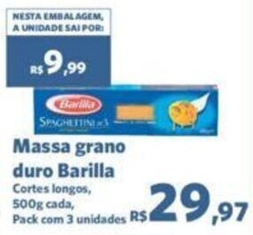 Sam's Club Massa grano duro Barilla 500g oferta