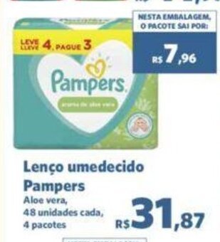 Sam's Club Lenço Umedecido Pampers oferta