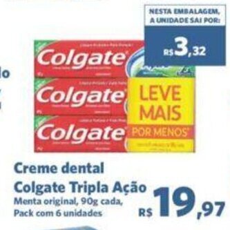 Sam's Club Creme Dental Colgate Tripla Ação 90g 6 unidades oferta