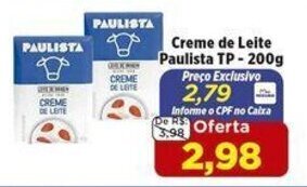 Nagumo Creme de leite Paulista tp 200g oferta