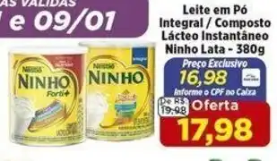 Nagumo Leite em po Integral/ Composto Lacteo Instantaneo Ninho lata 380g oferta