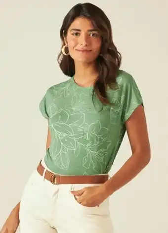 Posthaus Malwee - blusa verde feminina listrada cotton oferta