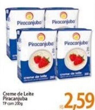Atacadão Creme de leite Piracanjuba 200g oferta