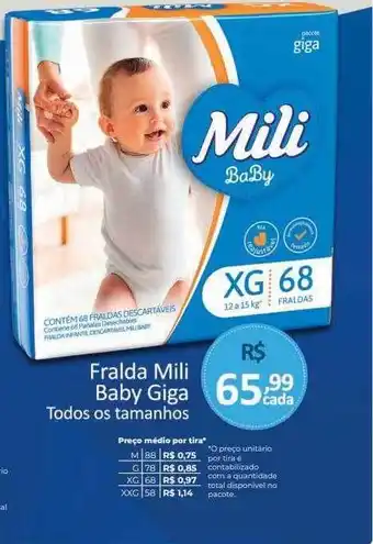 Hiper Farma Fralda mili baby giga todos os tamanhos oferta