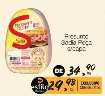 Supermercado Dalben Presunto sadia peça s-capa oferta