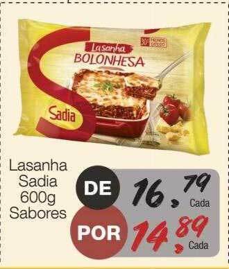 Supermercado Dalben Lasanha sadia sabores oferta