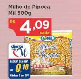 Bramil Supermercados Milho de pipoca mil oferta