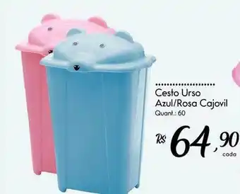 Giassi Supermercados Cesto urso azul rosa cajovil oferta