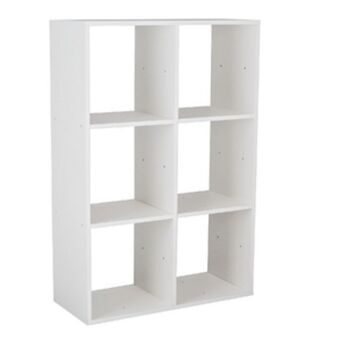 Estante madeira branca com 6 nichos 1,041mx70,1cmx30cm spaceo
