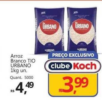 Supermercados Koch Arroz branco tio urbano oferta