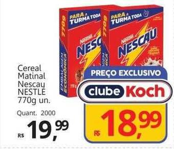 Supermercados Koch Cereal matinal nescau nestlé oferta