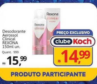 Supermercados Koch Desodorante aerossol clinical rexona oferta