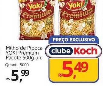 Supermercados Koch Milho de pipoca yoki premium oferta
