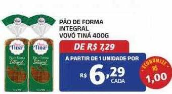Pão de forma integral vovó tiná