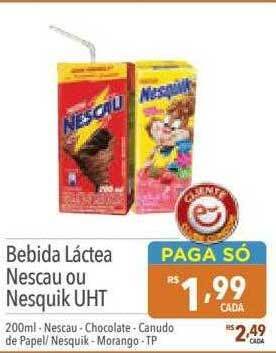 Bebida láctea nescau ou nesquik uht