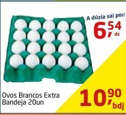 Tenda Atacado Ovos brancos extra bandeja 20un oferta