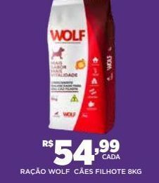 DB Supermercados Ração para cães wolf 8kg oferta
