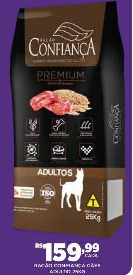 DB Supermercados Ração para cães confiança 25kg oferta