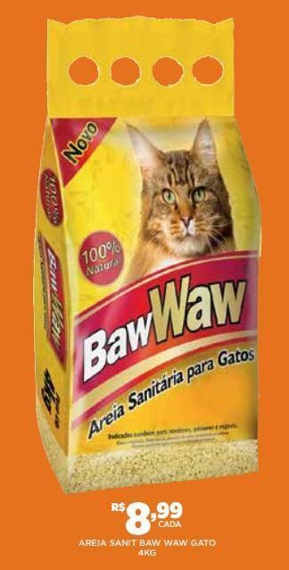 Areia para gato baw waw 4kg