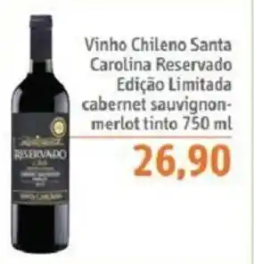 Sonda Vinho Chileno Santa Carolina Reservado Edição Limitada 750ml oferta