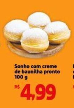 Extra Supermercado Sonho com creme de baunilha pronto 100g oferta
