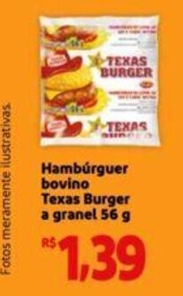 Extra Supermercado Hamburguer Bovino Texas Burger a granel 56g oferta