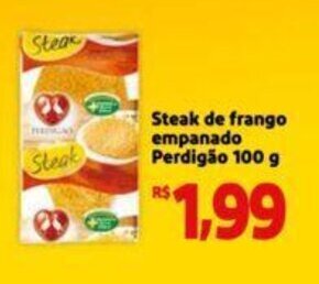 Extra Supermercado Steak de frango empanado Perdigao 100g oferta