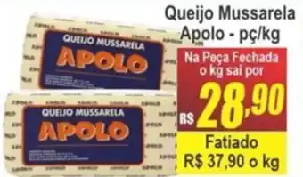 Serrano Supermercado Queijo Mussarela Apolo 1kg oferta