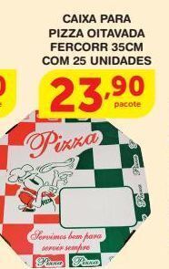 Roldão Caixa para pizza oitavada fercorr 35cm com 25 unidades oferta