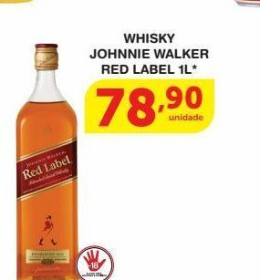 Roldão Whisky johnnie walker red label 1l* oferta