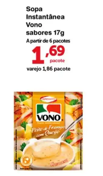Roldão Sopa Instantaneo Vono sabores 17g oferta