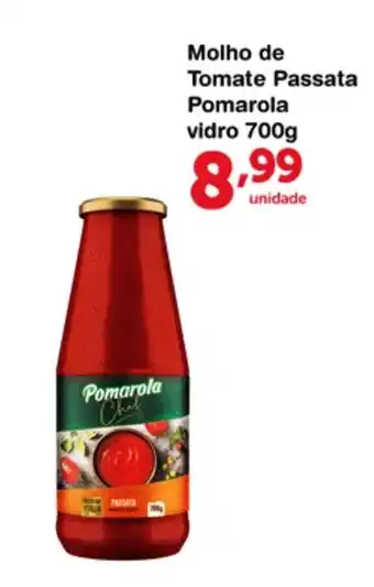 Roldão Molho de Tomate Passata Pomarola vidro 700g oferta